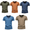 Short Sleeve T Shirt Pure Cotton Summer Men Solid Colour Breathable 100% Cotton