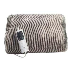 Dreamland Relaxwell Deluxe Zebra Print Faux Fur Heated Throw