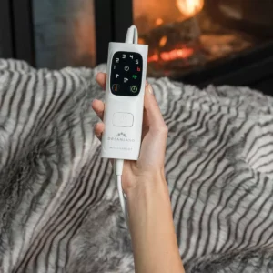 Dreamland Relaxwell Deluxe Zebra Print Faux Fur Heated Throw