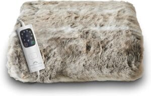 Dreamland Relaxwell Deluxe Faux Fur Heated Throw, Husky