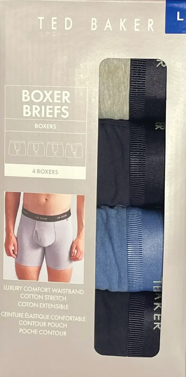 Ted Baker Men's Boxer Shorts, 4 Pack Navy Mix