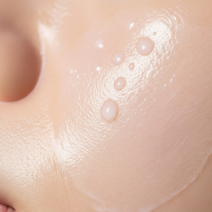 Texture of rice milk toner on skin