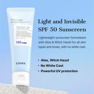 Lightweight serum-like texture of CosRx SPF50 PA++++ sunscreen