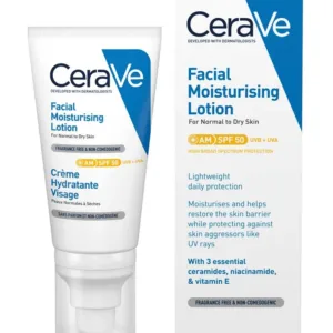 CeraVe SPF Moisturiser AM Facial Lotion SPF50 52ml Bottle