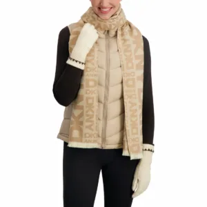 DKNY Ladies Scarf & Glove Set