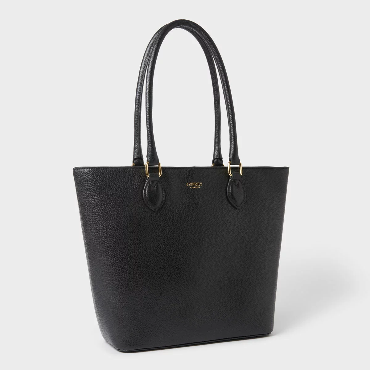Osprey London leather tote side angle grainy leather