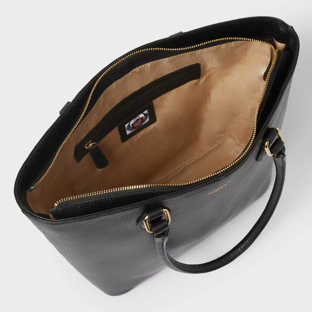 Osprey London leather tote inside pocket detail