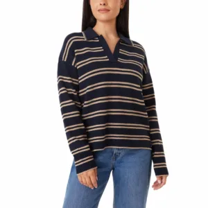 Scotch & Soda sweater front view in Navy Camel
