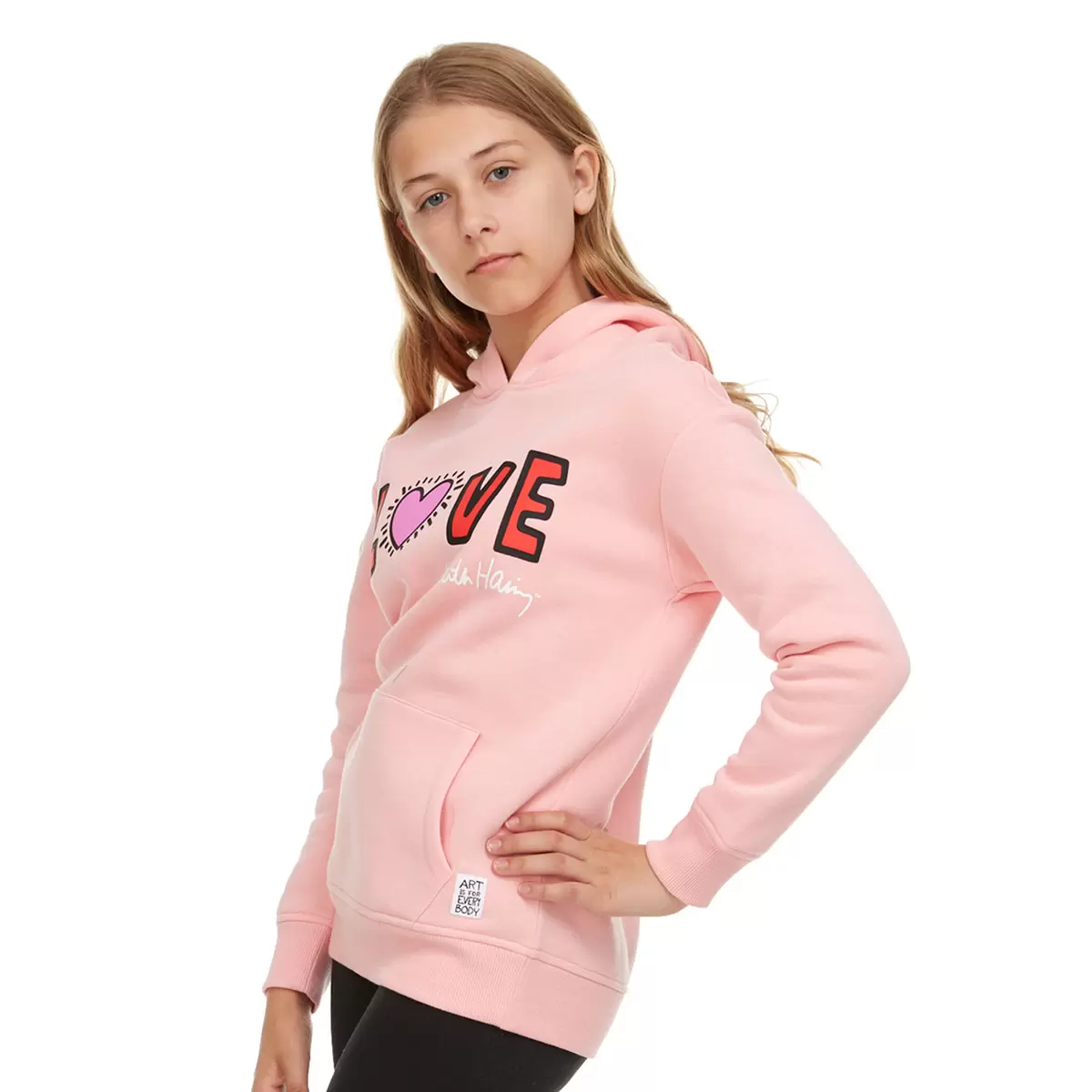Girls wearing Keith Haring hoodie