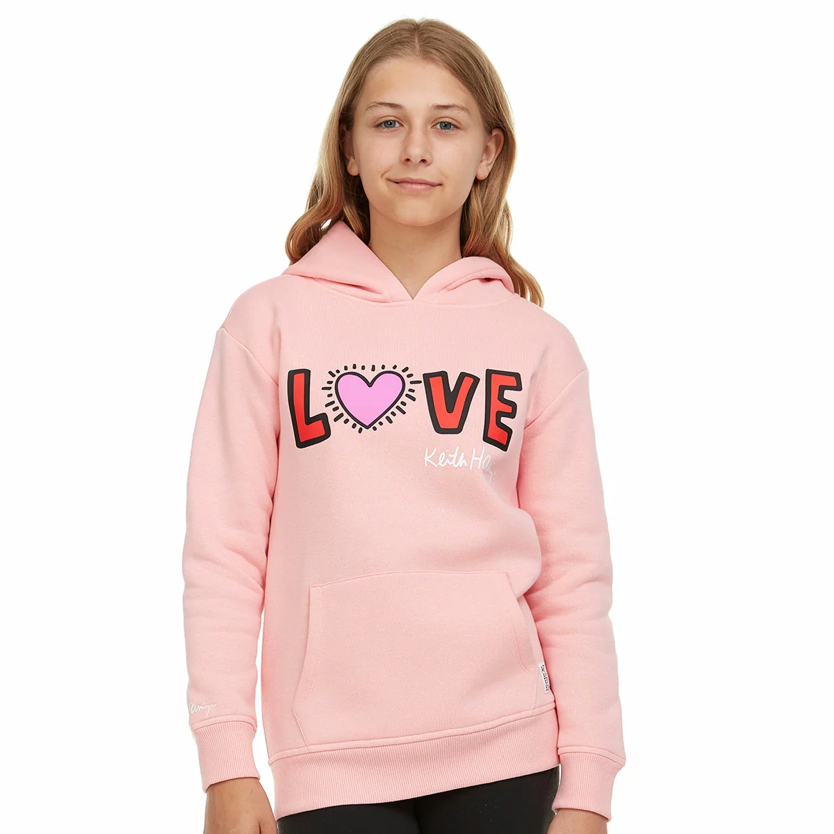 Pink Keith Haring hoodie for children