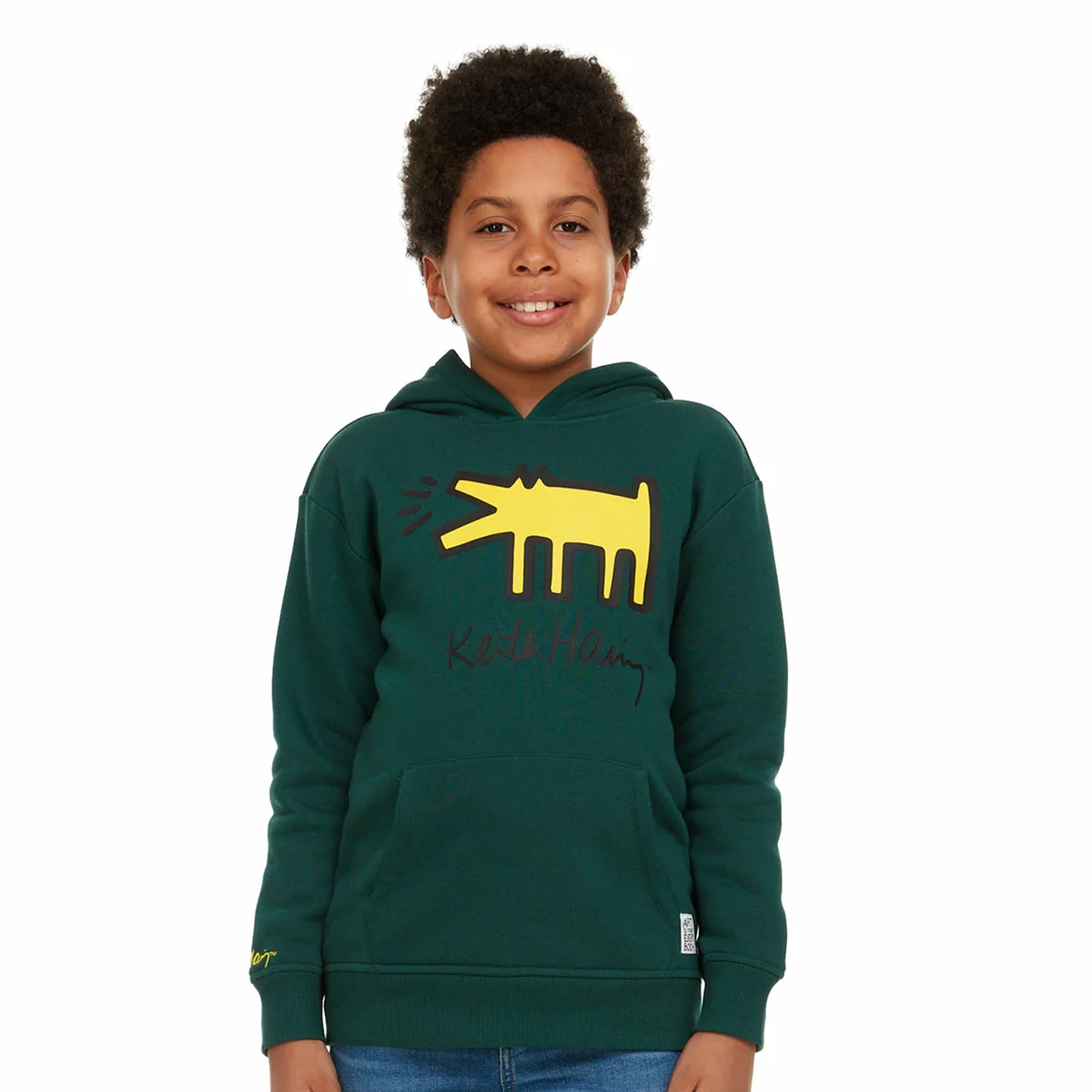 Kids fleece hoodie with art print