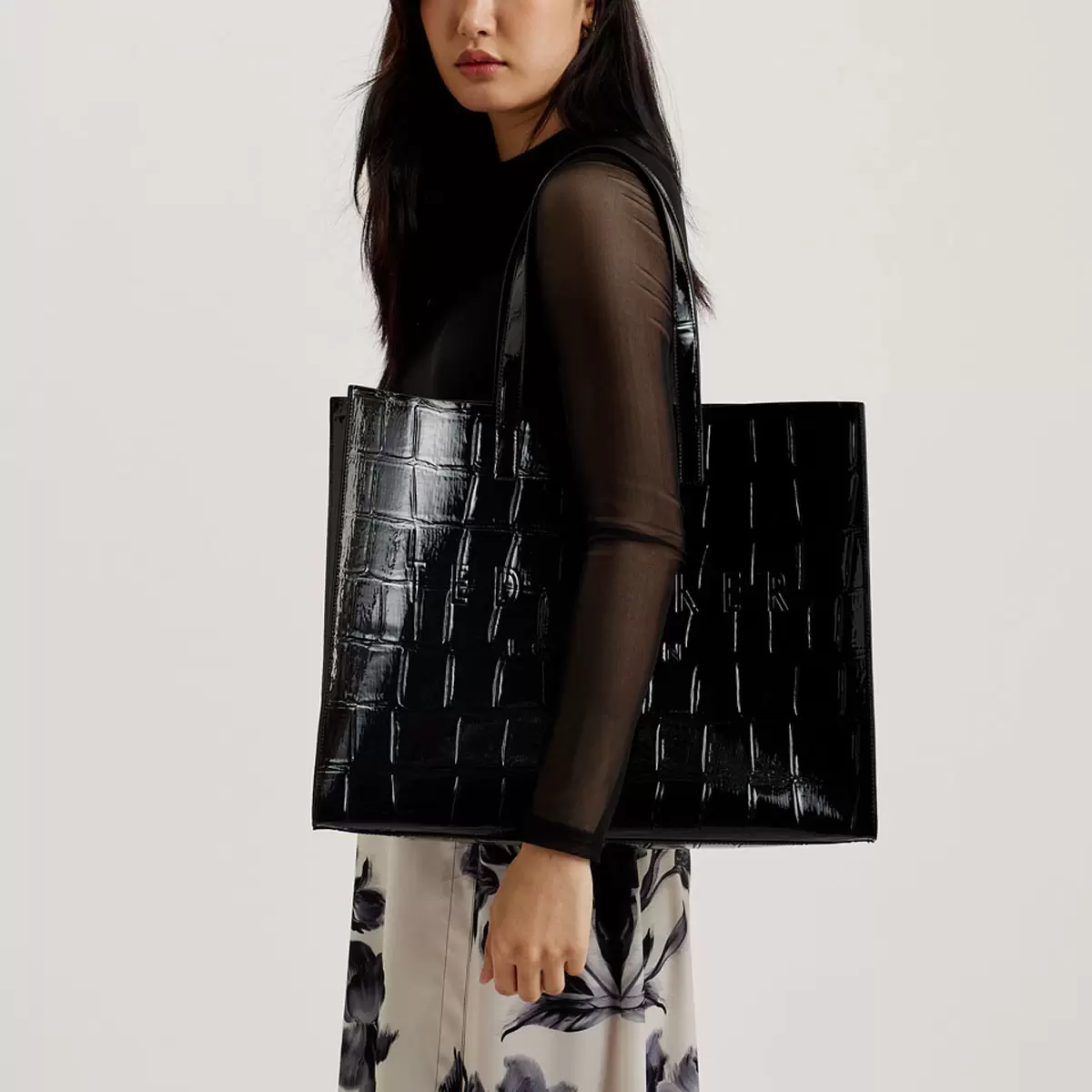 Stylish Ted Baker tote bag in mock croc texture, perfect for work and daily use