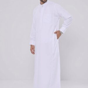 Saudi style white thobe for men