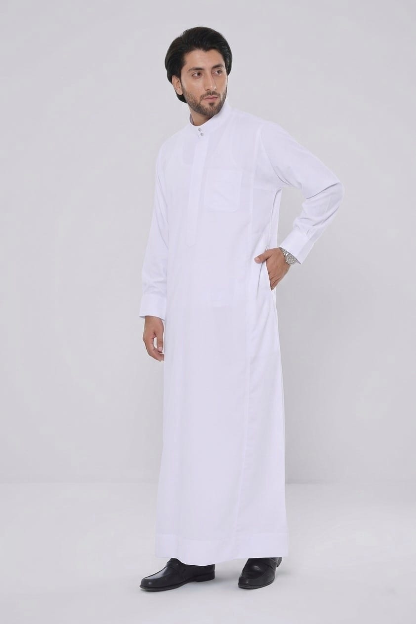 Saudi style white thobe for men Saudi style white thobe for men