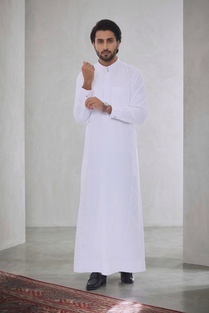 White Saudi Thobe for men traditional Islamic jubba White Saudi Thobe for men traditional Islamic jubba