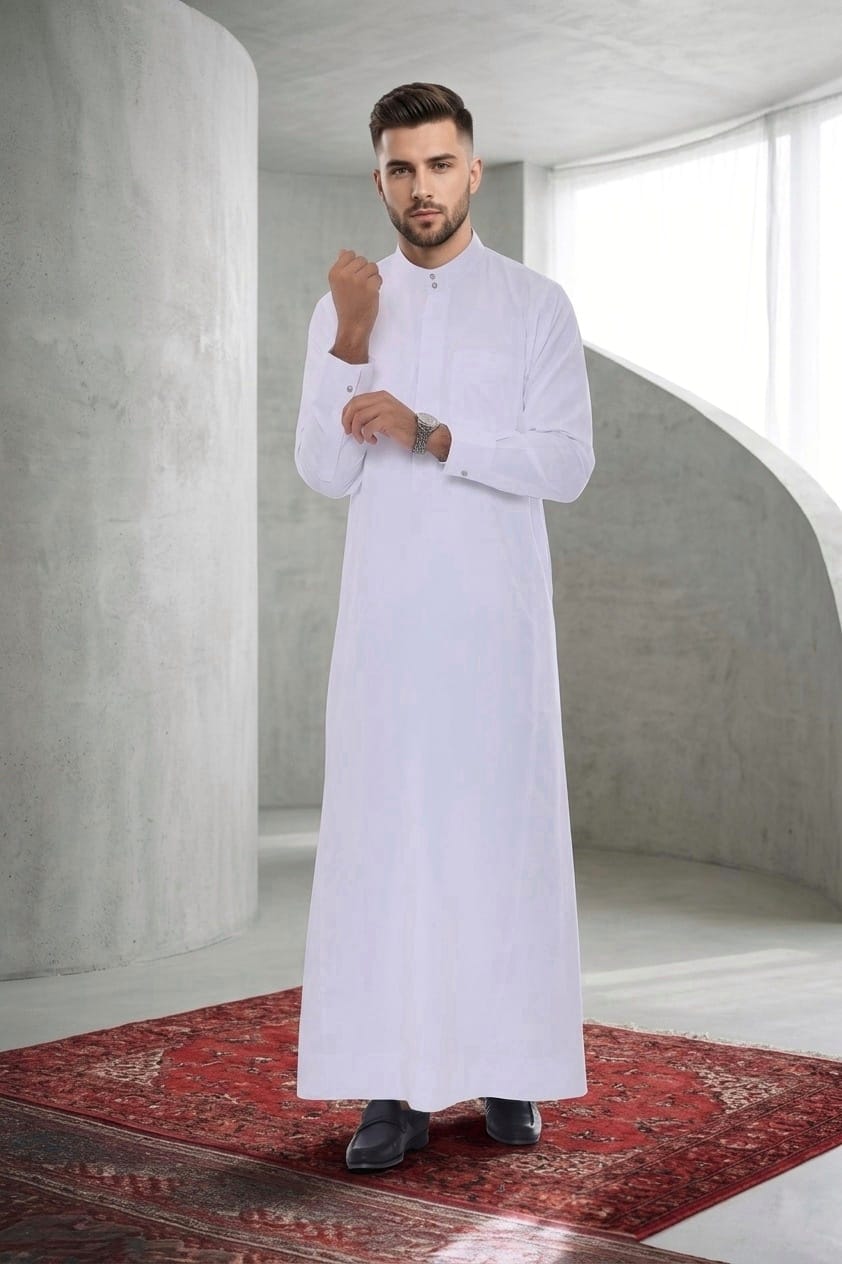 Mens white jubba traditional Islamic wear Mens white jubba traditional Islamic wear