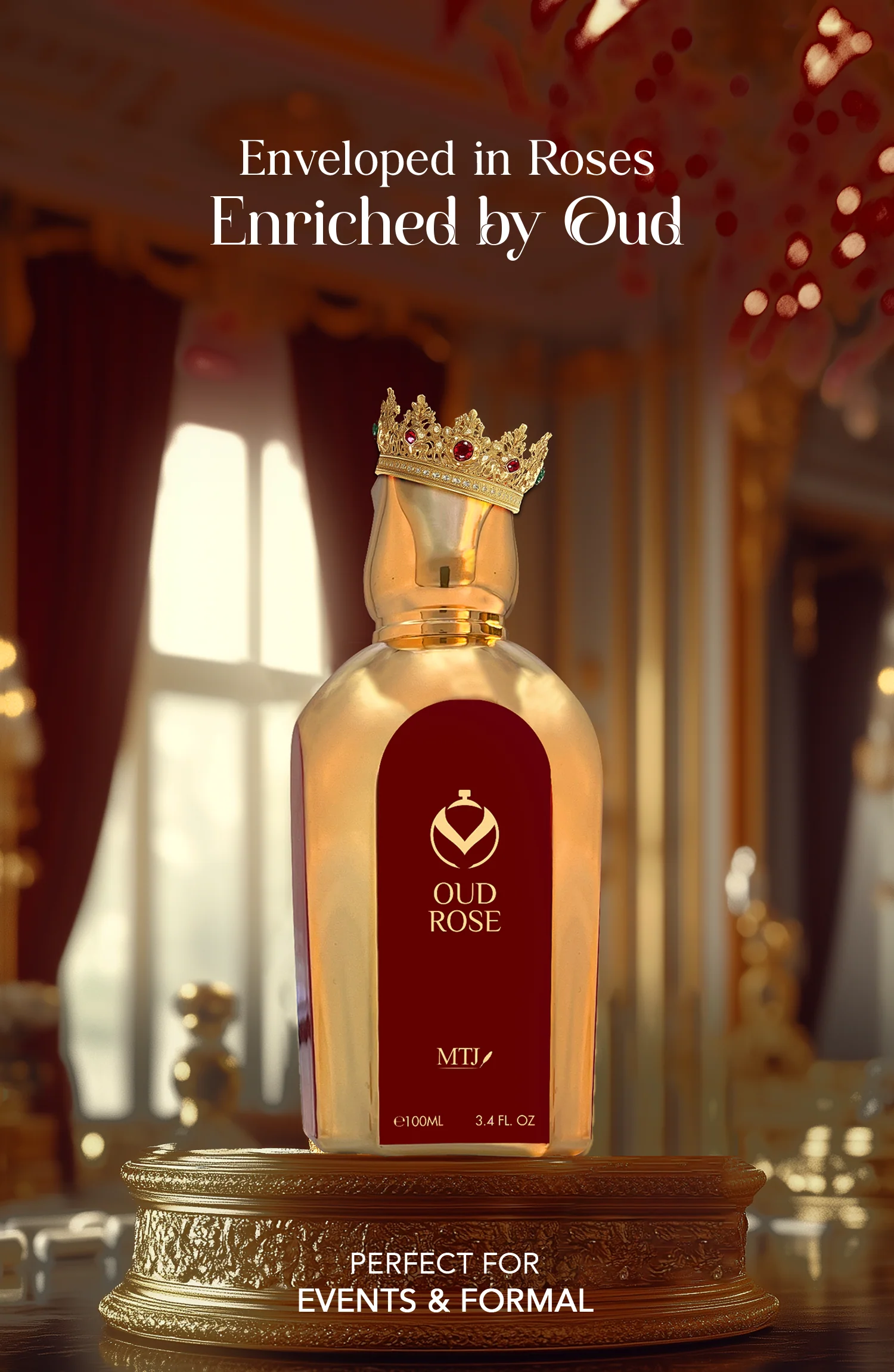 Luxury Oud Rose perfume 100ml fragrance bottle Luxury Oud Rose perfume 100ml fragrance bottle