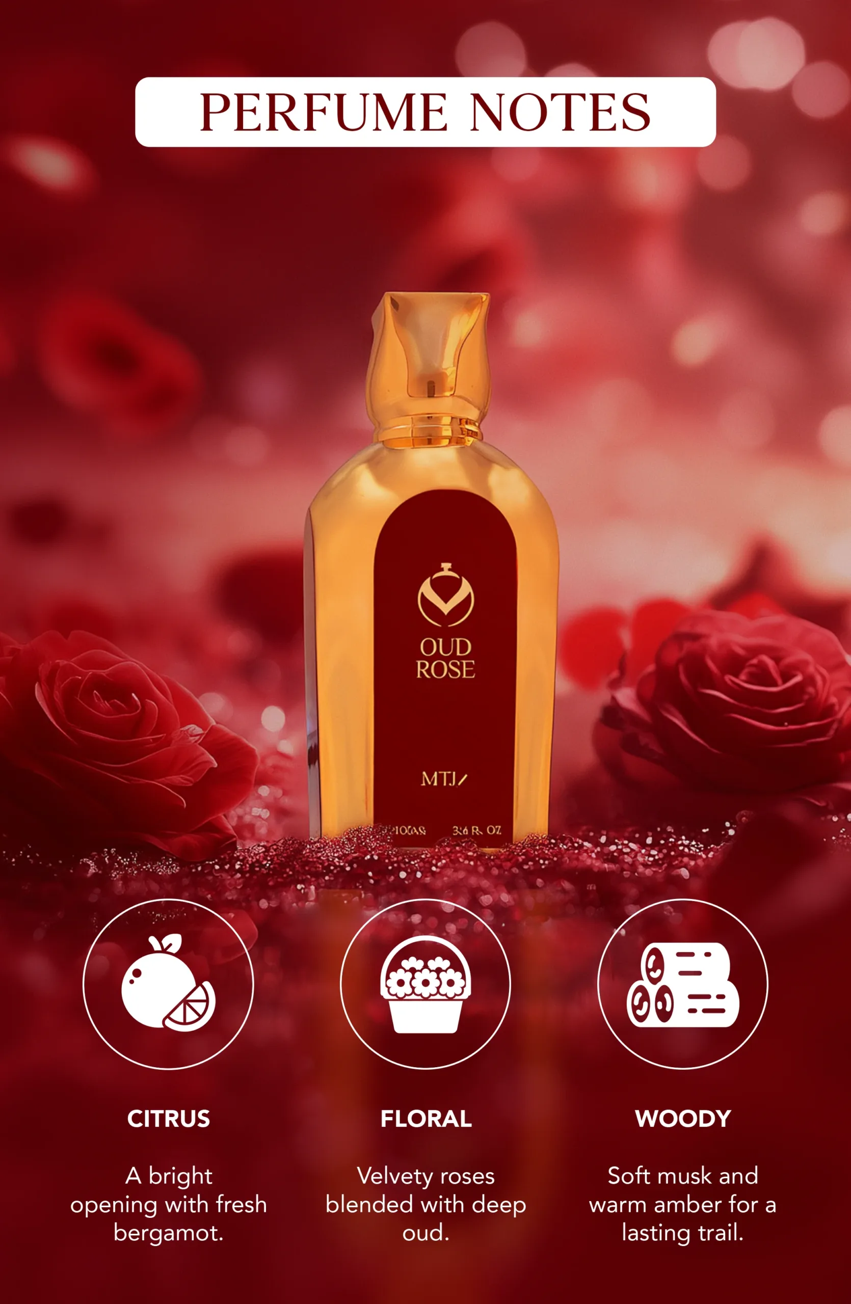 Oud Rose oriental floral perfume product image Oud Rose oriental floral perfume product image