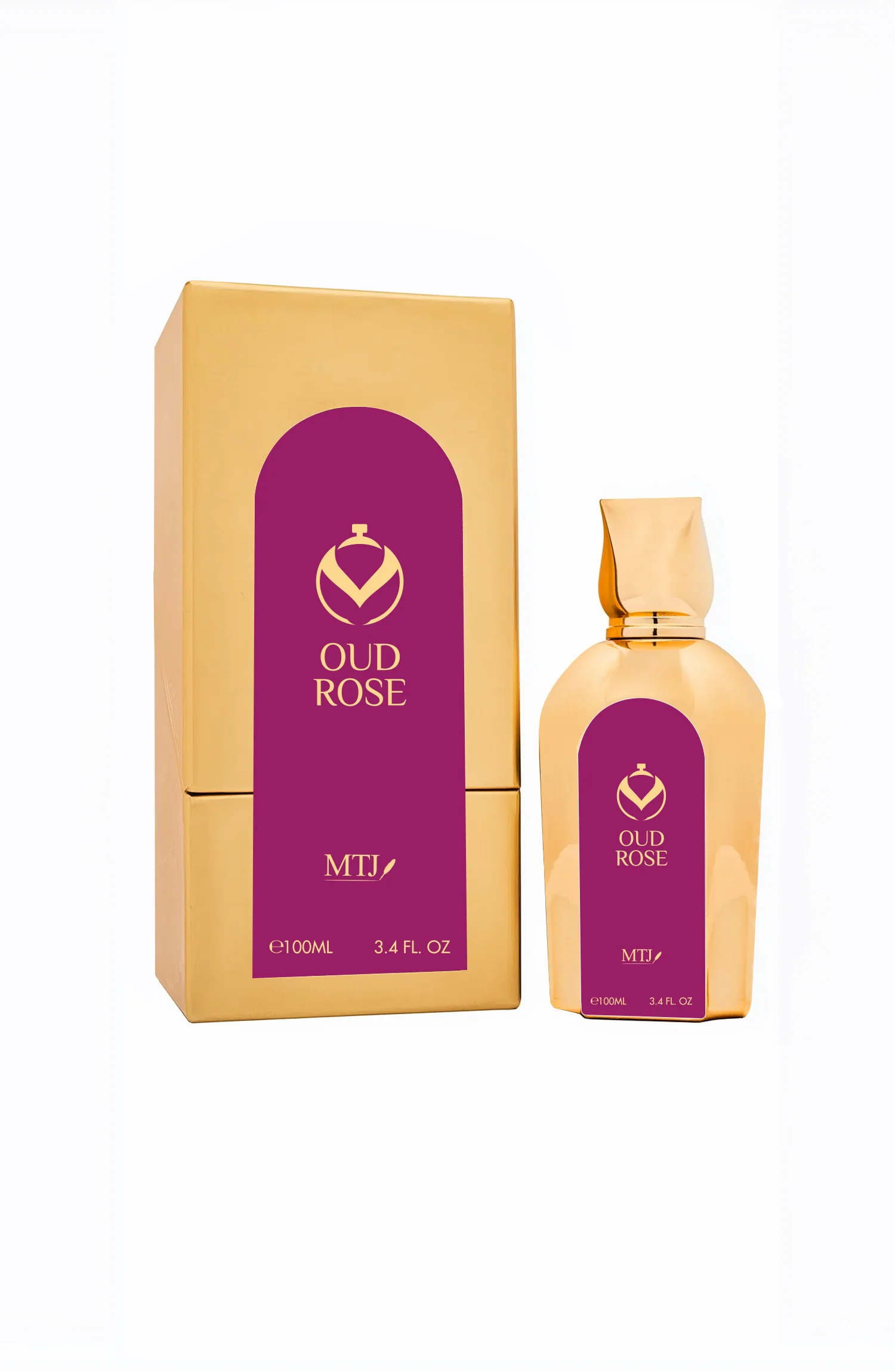 Oud Rose perfume packaging and bottle Oud Rose perfume packaging and bottle