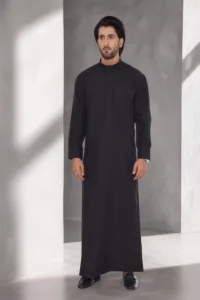 Mens Islamic black thobe outfit