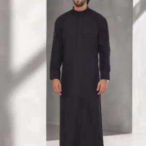 Mens Islamic black thobe outfit