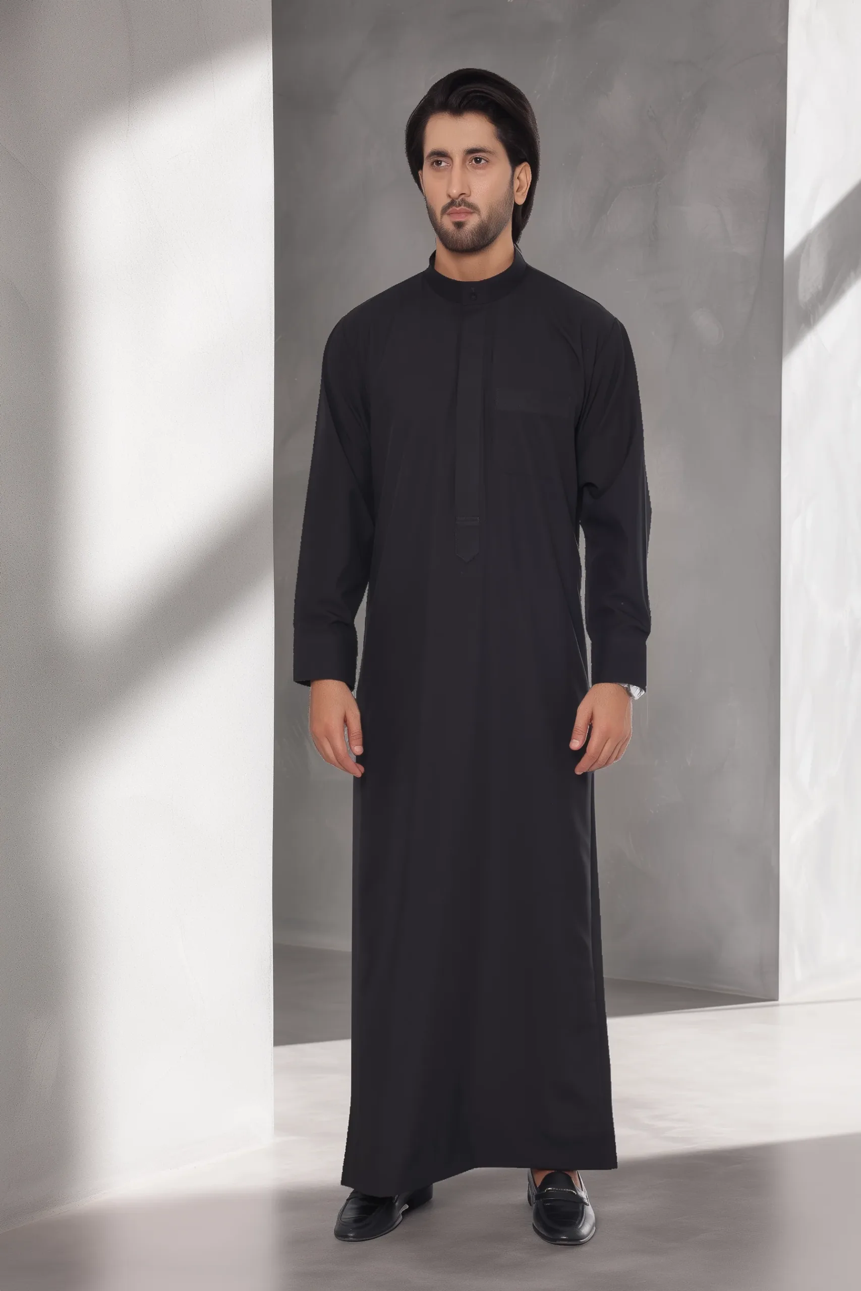 Mens Islamic black thobe outfit Mens Islamic black thobe outfit