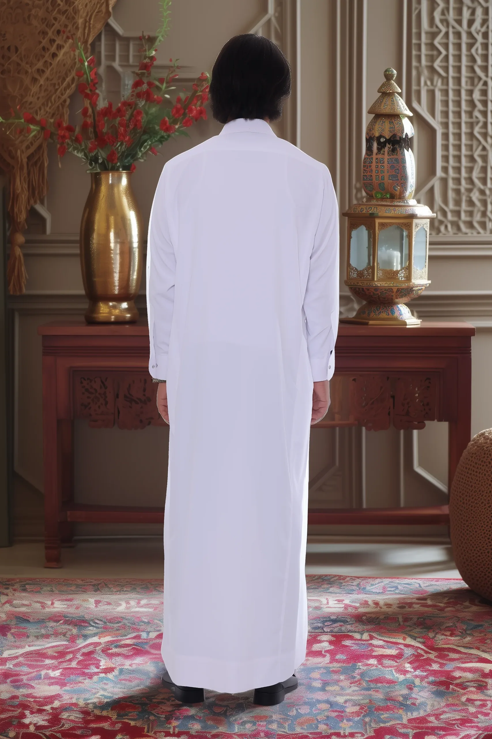 Premium white Saudi thobe breathable fabric Premium white Saudi thobe breathable fabric