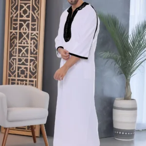 Moroccan White thobe mens Islamic clothing