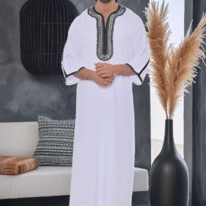 Embroidered Moroccan thobe mens wear
