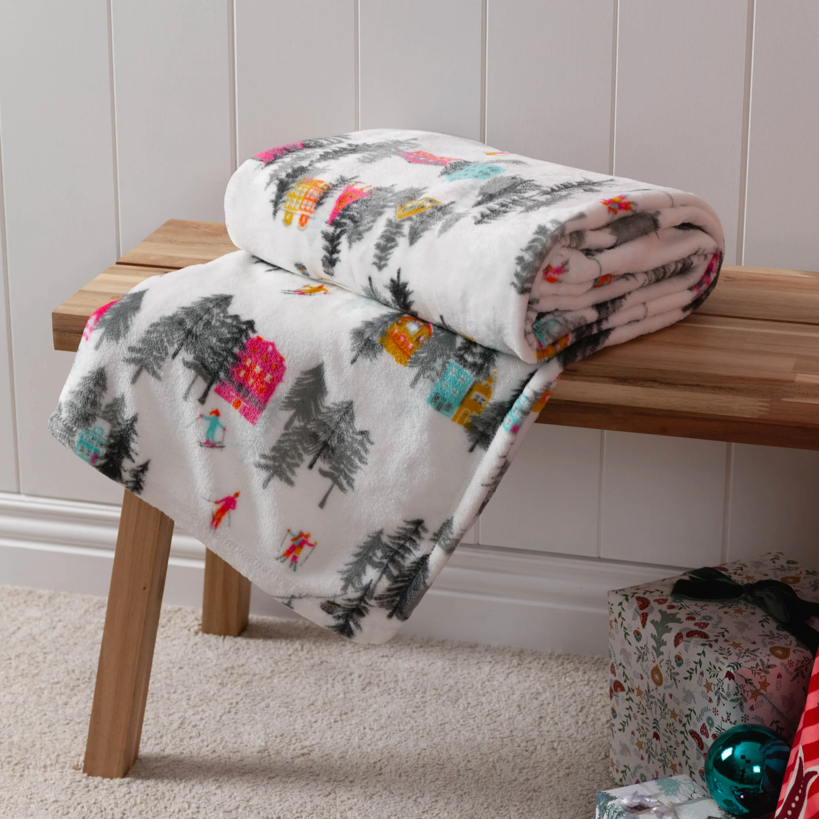 aspen fleece throw snow