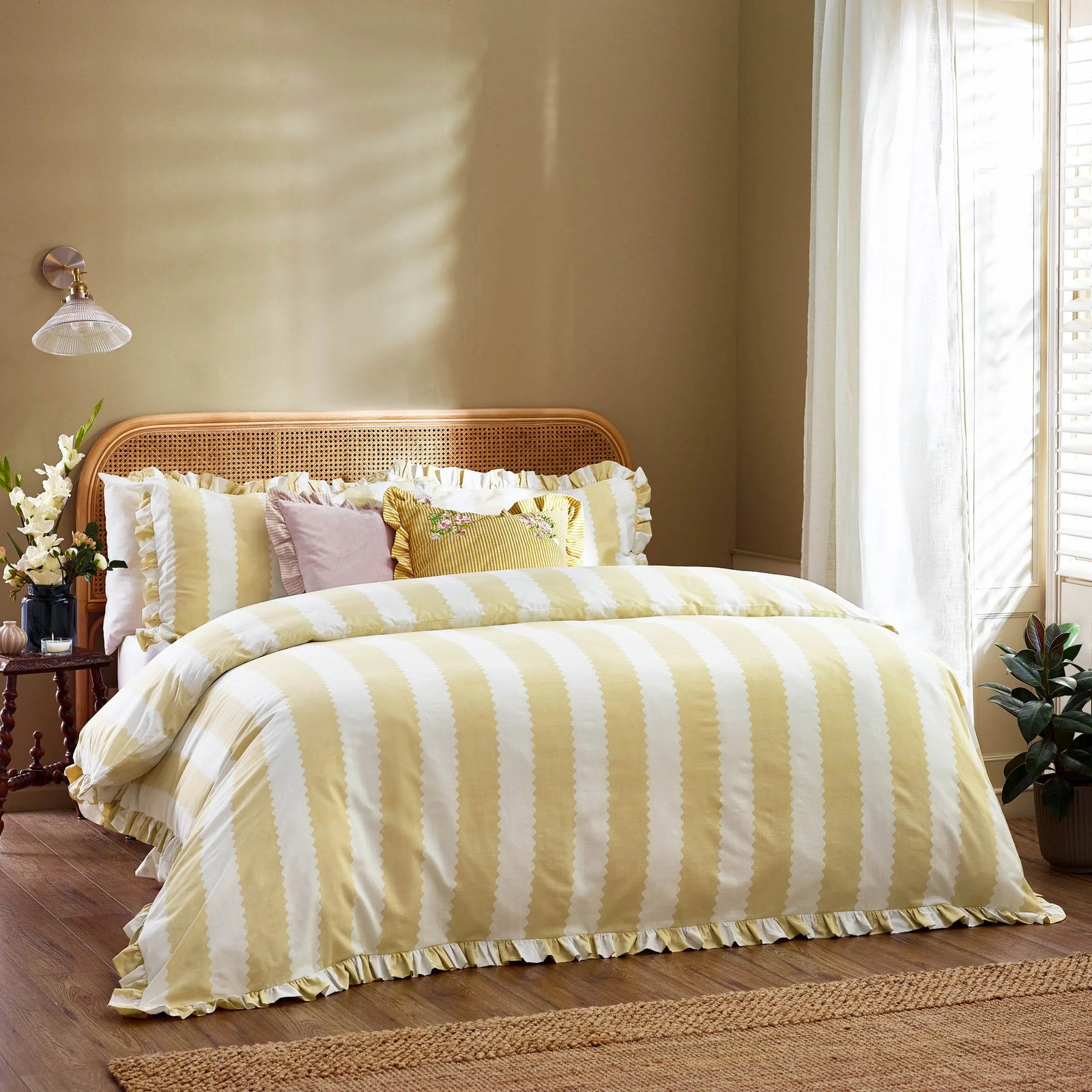 birdie stripe duvet set