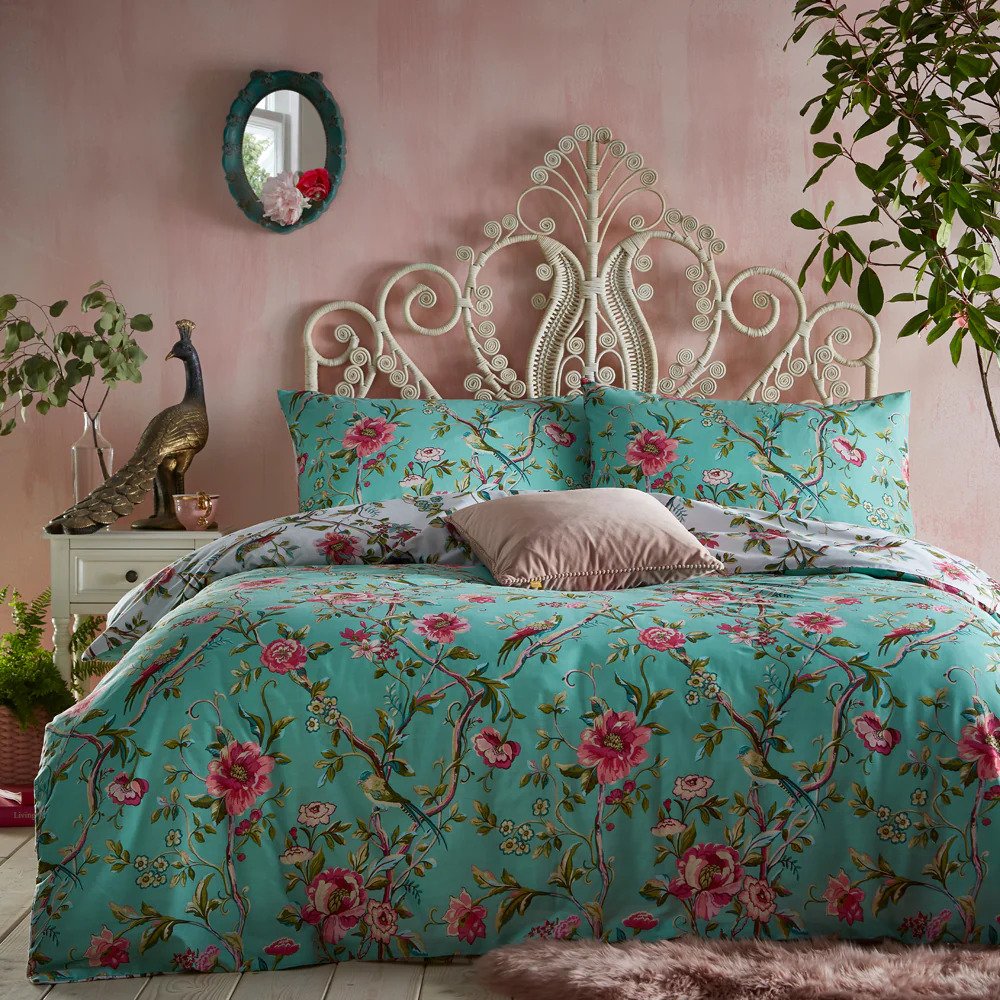jade floral duvet set