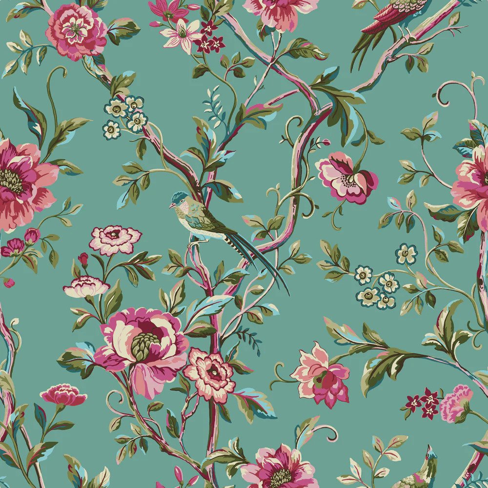 exotic floral bedding jade
