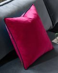 velvet cushion with piped trim